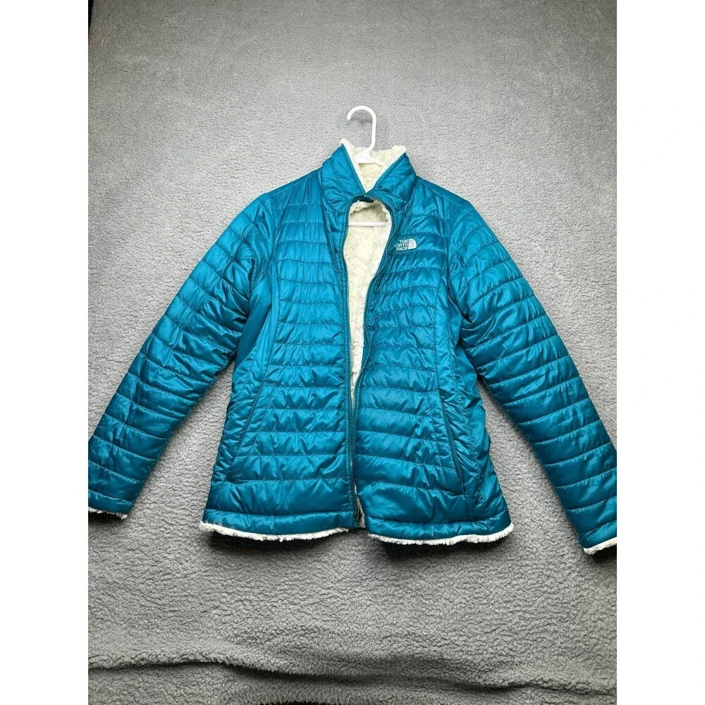 The north face puffer reversible girls Jacket deep lagoon size xl
